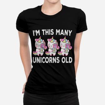 Kids 3 Year Old Unicorn Lover 3Rd Birthday Kawaii Women T-shirt | Crazezy