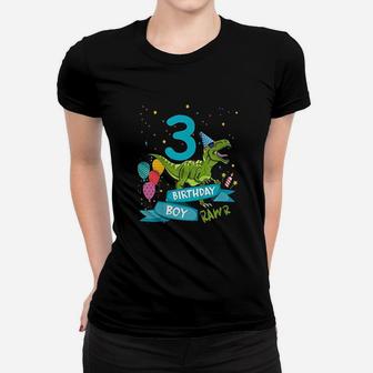 Kids 3Rd Birthday Boy Party Dinosaur Women T-shirt | Crazezy