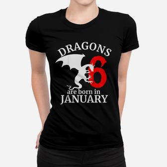 Kids 6 Year Old 6Th Birthday Dragons Are Born In January Gift Women T-shirt | Crazezy DE