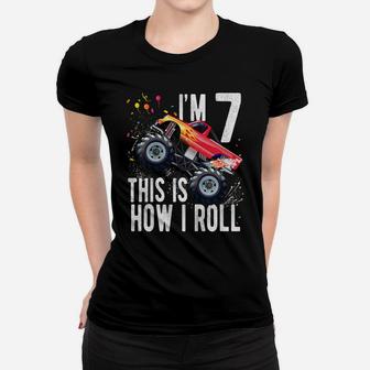 Kids 7 Year Old Shirt 7Th Birthday Boy Monster Truck Car T Shirt Women T-shirt | Crazezy DE