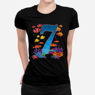 Kids 7 Year Old Under The Sea Birthday Ocean Fish Theme 7Th Gift Women T-shirt | Crazezy