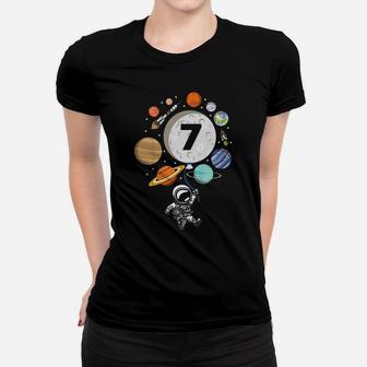 Kids 7Th Birthday Boy Astronaut Party 7 Years Old Happy Bday Women T-shirt | Crazezy DE