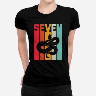Kids 7Th Birthday Vintage Snake Lover Pet Reptile 7 Years Old Women T-shirt | Crazezy CA