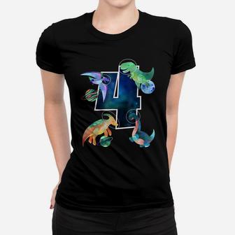 Kids Astronaut Outer Space Dinosaurs 4Th Birthday Boy Gift Women T-shirt | Crazezy