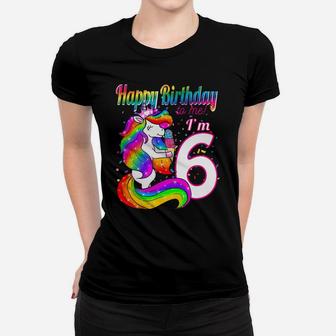 Kids Happy Birthday To Me I'm 6 Years Old Unicorn Party Theme Women T-shirt | Crazezy UK