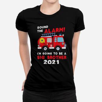 Kids Im Going To Be A Big Brother Firetruck Baby Reveal Women T-shirt - Monsterry DE