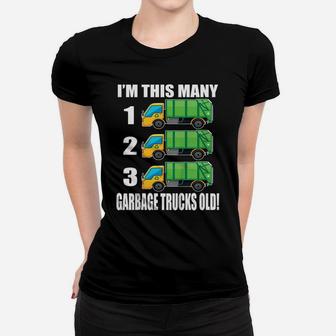 Kids I'm This Many Garbage Trucks Old Shirt 3 Year Old Birthday Women T-shirt | Crazezy CA