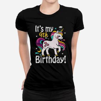 Kids Its My Birthday Girl Unicorn 9Th 9 Year Old Gift Women T-shirt | Crazezy DE