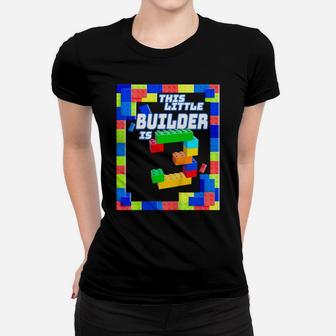Kids Kids 3 Year Old Building Blocks Birthday Brick 3Rd Gift Women T-shirt | Crazezy UK