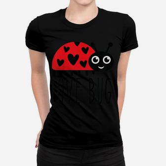 Kids Kids Love Bug Valentine's Day, Cute Ladybug With Hearts Gift Women T-shirt | Crazezy CA