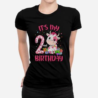 Kids Moo Im Two Its My 2Nd Birthday Shirt Girl Pink Cow Women T-shirt | Crazezy UK