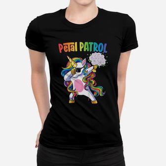 Kids Petal Patrol Shirt Flower Girl Wedding Dabbing Unicorn Women T-shirt | Crazezy