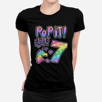 Kids Pop It 7Th Birthday Girls Boys 7 Years Old Fidget Women T-shirt | Crazezy UK