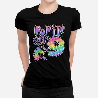 Kids Pop It 9Th Birthday Girls Boys 9 Years Old Fidget Women T-shirt | Crazezy