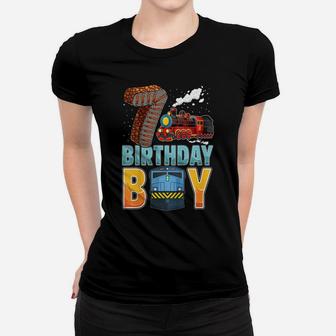 Kids Railroad 7Th Birthday Train Boys 7 Years Old B-Day Women T-shirt | Crazezy AU