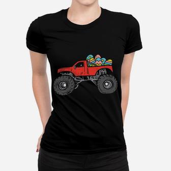Kids Red Monster Truck Eggs Easter Egg Hunting Boys Kids Toddler Women T-shirt | Crazezy UK