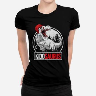 Kids Santa Kidosaurus Shirt For Kids Matching Christmas T-Rex Boy Women T-shirt | Crazezy