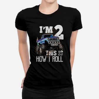 Kids This Is How I Roll Monster Truck 2Nd Birthday Shirt Boy Gift Women T-shirt | Crazezy DE