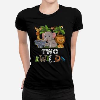 Kids Two Wild Zoo Theme Birthday Safari Jungle Matching Party Women T-shirt | Crazezy DE