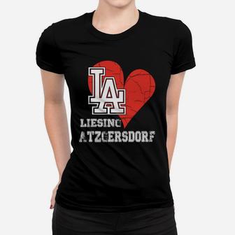 LA Liesing Atzersdorf Herz Logo Frauen Tshirt, Trendiges Design in Schwarz - Seseable