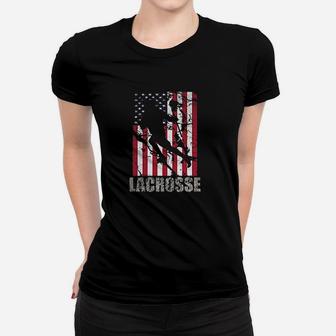 Lacrosse American Flag Women T-shirt | Crazezy