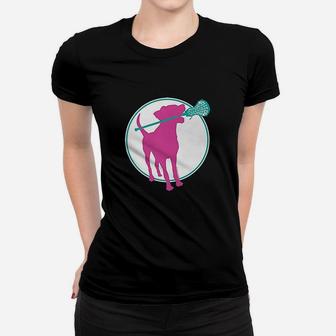 Lacrosse Dog With Girl Women T-shirt | Crazezy CA