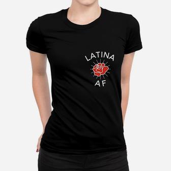 Latina Rose Pocket Print Women T-shirt | Crazezy