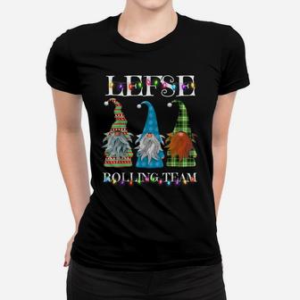 Lefse Making Rolling Team Garden Gnome Christmas Pajamas Women T-shirt | Crazezy