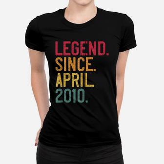 Legend Since April 2010 10Th Birthday Gift 10 Years Old Zip Hoodie Women T-shirt | Crazezy