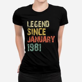 Legend Since January 1981 40Th Birthday Gift 40 Years Old Women T-shirt | Crazezy AU