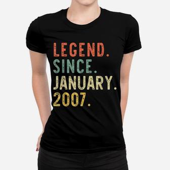 Legend Since January 2007 14Th Birthday Gift 14 Years Old Women T-shirt | Crazezy UK