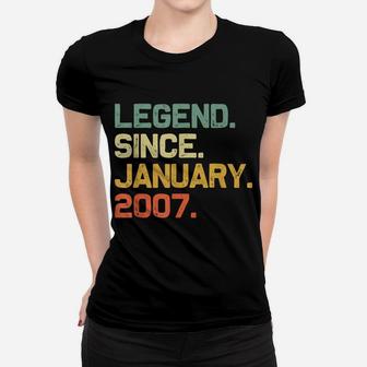 Legend Since January 2007 14Th Gift Birthday 14 Years Old Women T-shirt | Crazezy