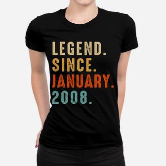 Legend Since January 2008 Gift 14 Year 14Th Birthday Gifts Women T-shirt | Crazezy AU