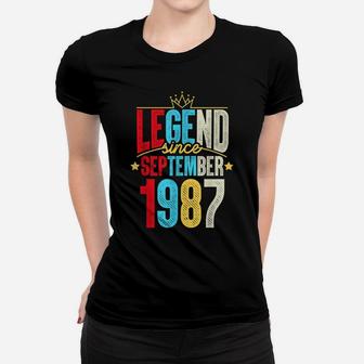 Legend Since September 1987 Bday Gifts 32Nd Birthday Women T-shirt | Crazezy