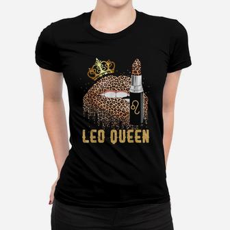 Leo Queen Leopard Lips Shirt Leo Women T-shirt | Crazezy DE