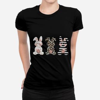 Leopard Floral Bunny Easter Women T-shirt | Crazezy