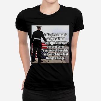 Let's Give Our Vets Print Women T-shirt - Monsterry