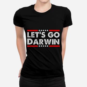 Lets Go Darwin Funny Sarcastic Vintage Us Flag Graphic Women T-shirt | Crazezy UK
