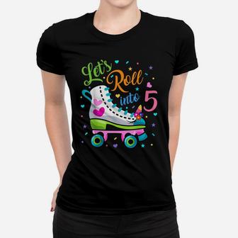 Let's Rolling Into 5 Years Old 5Th Birthday Skating Unicorn Women T-shirt | Crazezy DE