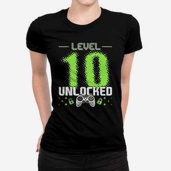 Level 10 Unlocked Video Gamer 10Th Birthday Gamer Gift Boys Women T-shirt | Crazezy