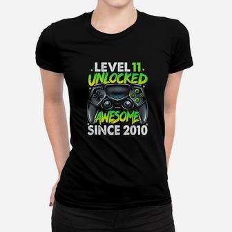 Level 11 Unlocked Awesome Since 2010 11Th Birthday Gaming Women T-shirt | Crazezy