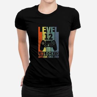 Level 12 Unlocked Awesome Since 2008 Women T-shirt | Crazezy UK