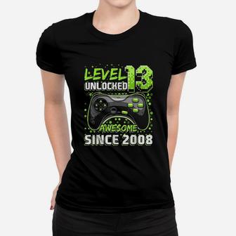 Level 13 Unlocked Awesome 2008 Video Game 13Th Birthday Women T-shirt | Crazezy DE