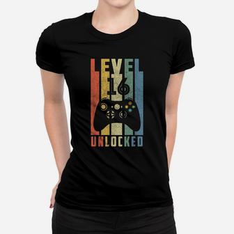 Level 16 Unlocked Tshirt 16Th Video Gamer Birthday Boy Gifts Women T-shirt | Crazezy