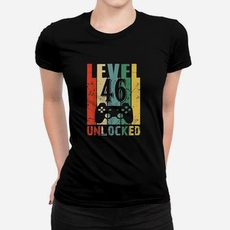 Level 46 Unlocked 46Th Birthday Gift Funny Video Gamer Women T-shirt | Crazezy DE
