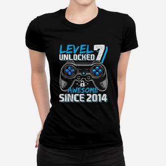 Level 7 Unlocked Awesome 2014 Video Game 7Th Birthday Women T-shirt | Crazezy UK