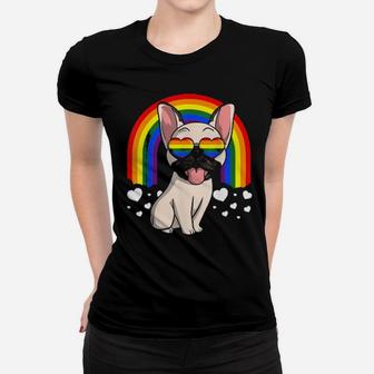 Lgbt French Bulldog Dog Gay Pride Rainbow Frenchie Women T-shirt - Monsterry UK