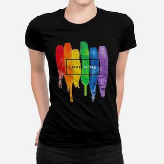 Lgbt Gay Love Lesbian Rainbow Design Print Women T-shirt - Monsterry AU