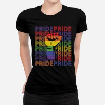 Lgbt Rainbow Fist Pride Lesbian Gay Support Present Women T-shirt - Monsterry