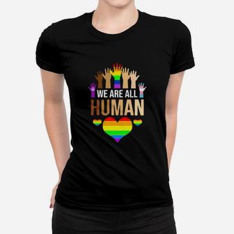 Lgbt We Are All Human Women T-shirt - Monsterry UK